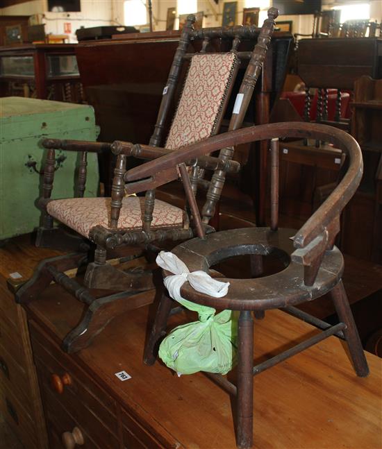 Childs rocking chair and another